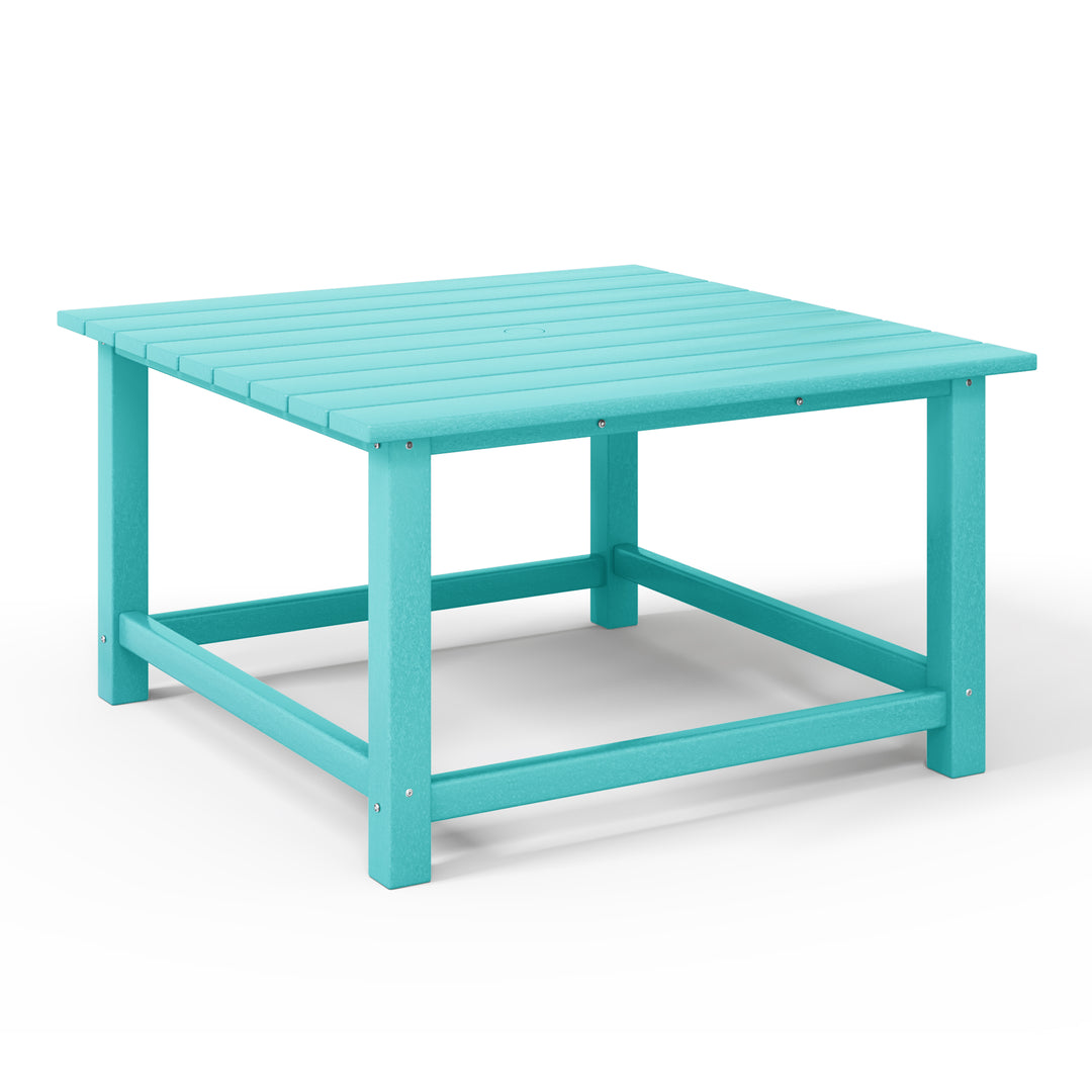 Malibu Low Outdoor HDPE Square Patio Coffee Table