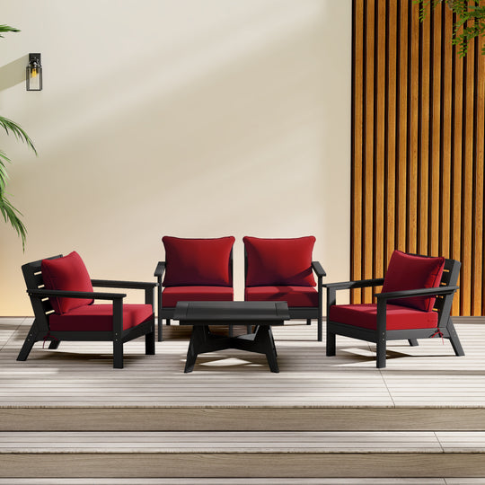 Avalon Outdoor 5-Piece Modular Sectional Patio Furniture Sofa Set