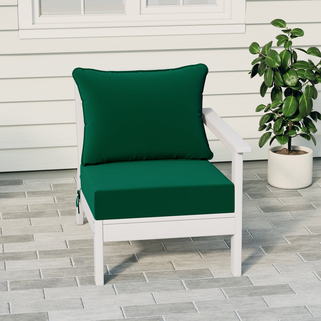 Avalon Outdoor Patio HDPE Right Arm Sectional Corner Club Chair with Patio Cushions