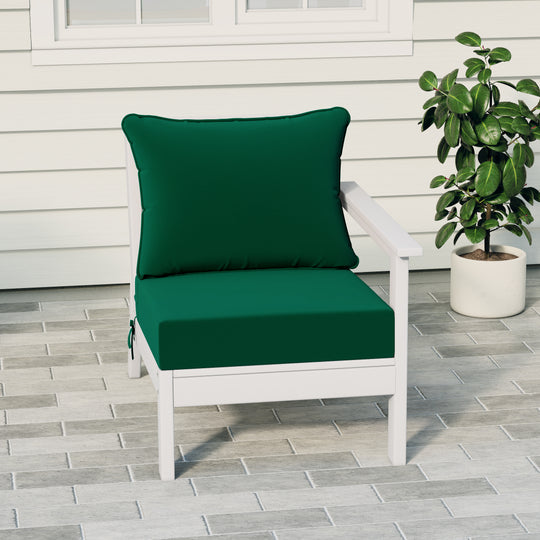 Avalon Outdoor Patio HDPE Right Arm Sectional Corner Club Chair with Patio Cushions