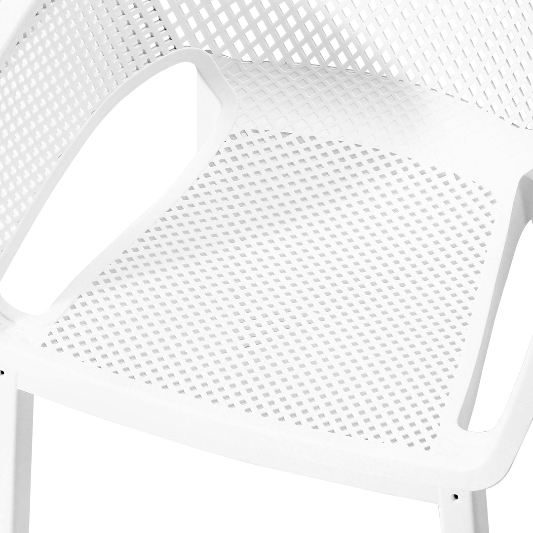 Playa Outdoor Modern Stackable Plastic Resin Patio Dining Armchair (Set of 4)