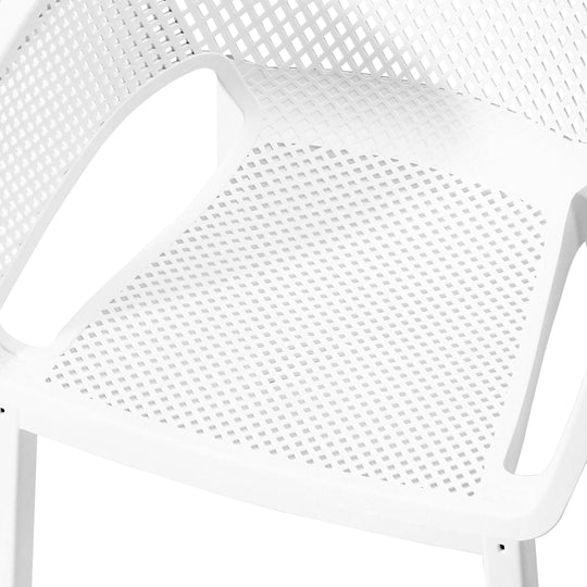 Playa Outdoor Modern Stackable Plastic Resin Patio Dining Armchair (Set of 4)