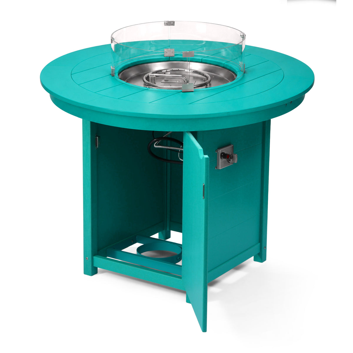 Helios 47" Modern Outdoor Patio Propane Round Counter Height Fire Pit Table