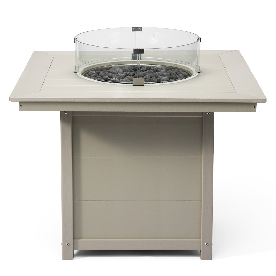 Helios Modern Outdoor Patio Propane 42" Square Fire Pit Table