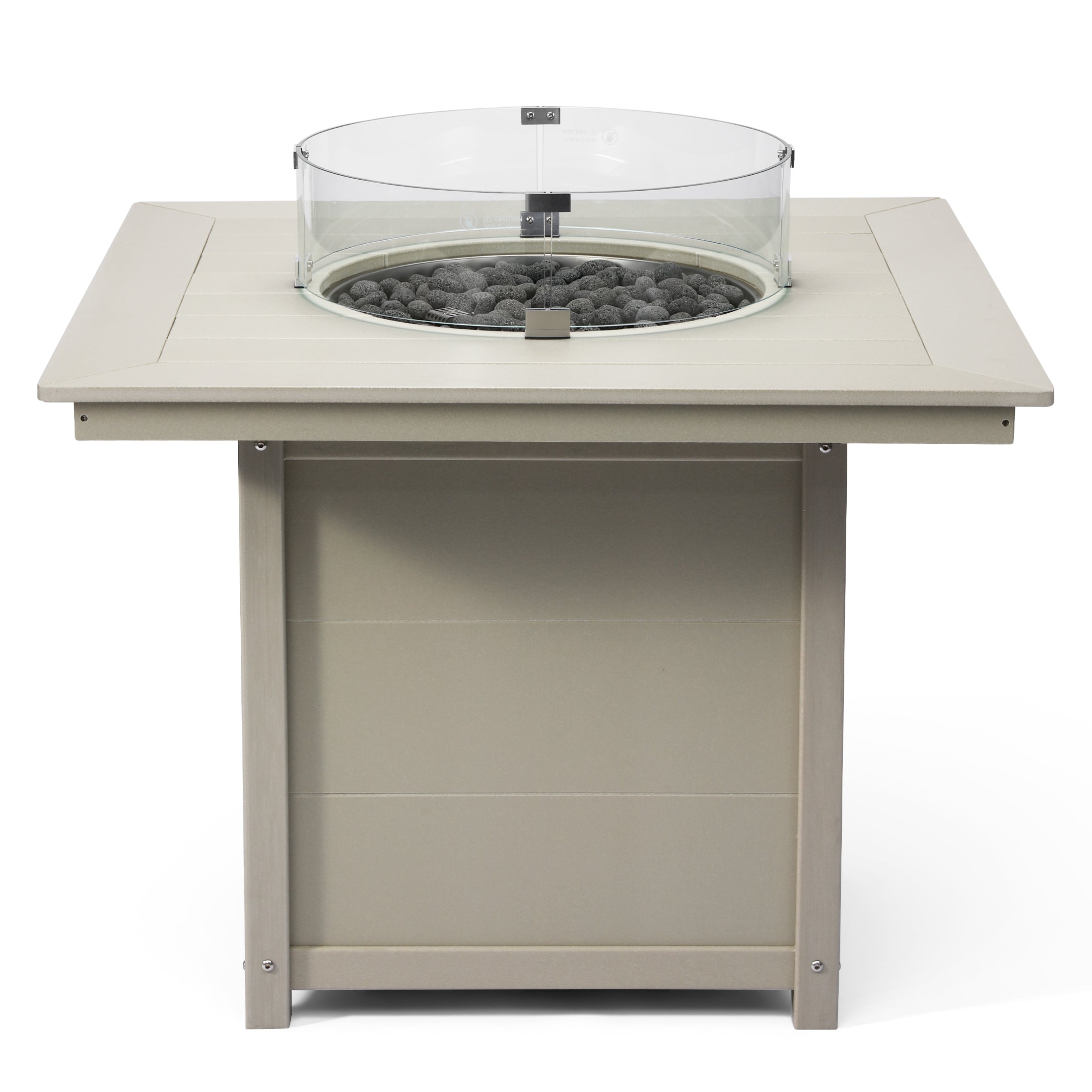 Helios Modern Outdoor Patio Propane 42" Square Fire Pit Table