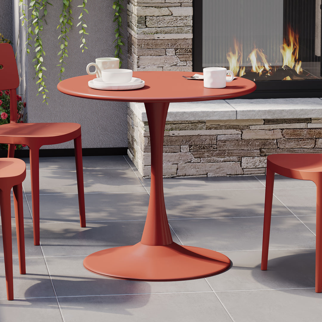 Playa 31.5" Round Outdoor Indoor Metal Cocktail Dining Table