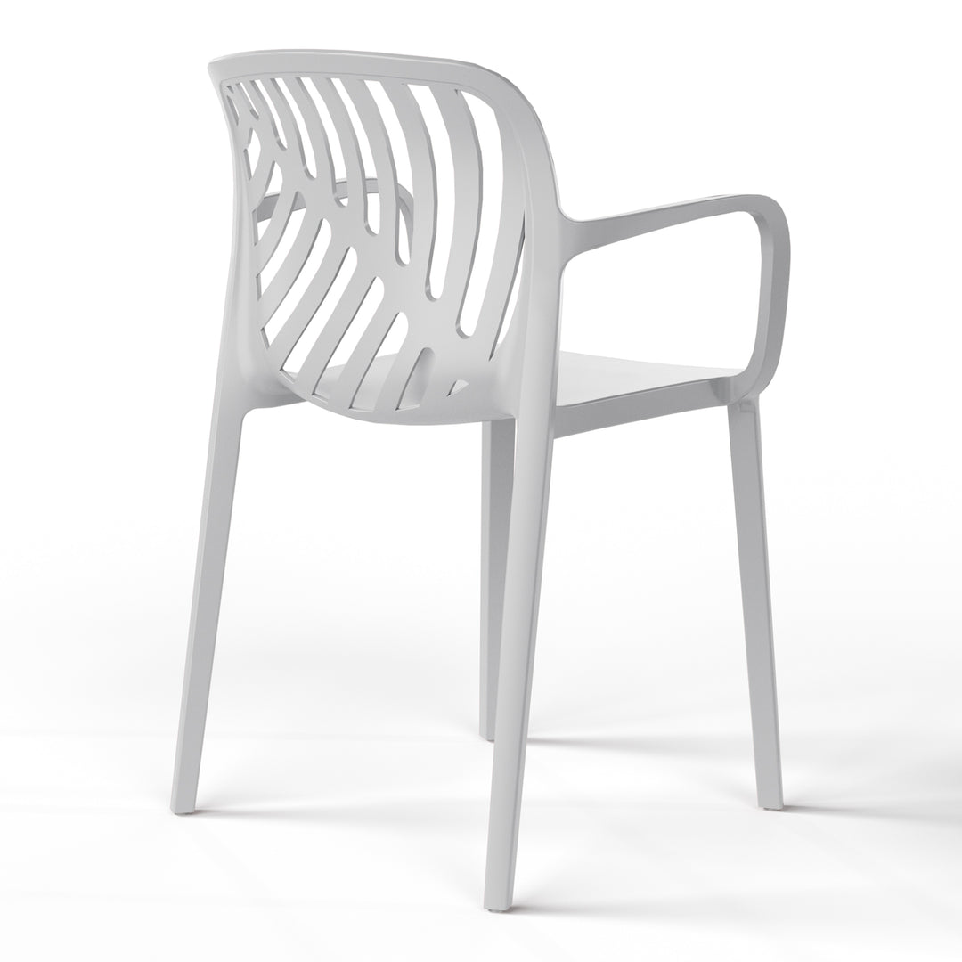 Playa Outdoor Modern Stackable Patio Dining Armchairs (Set of 2)