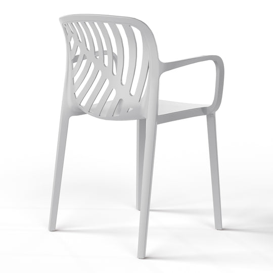 Playa Outdoor Modern Stackable Patio Dining Armchairs (Set of 2)