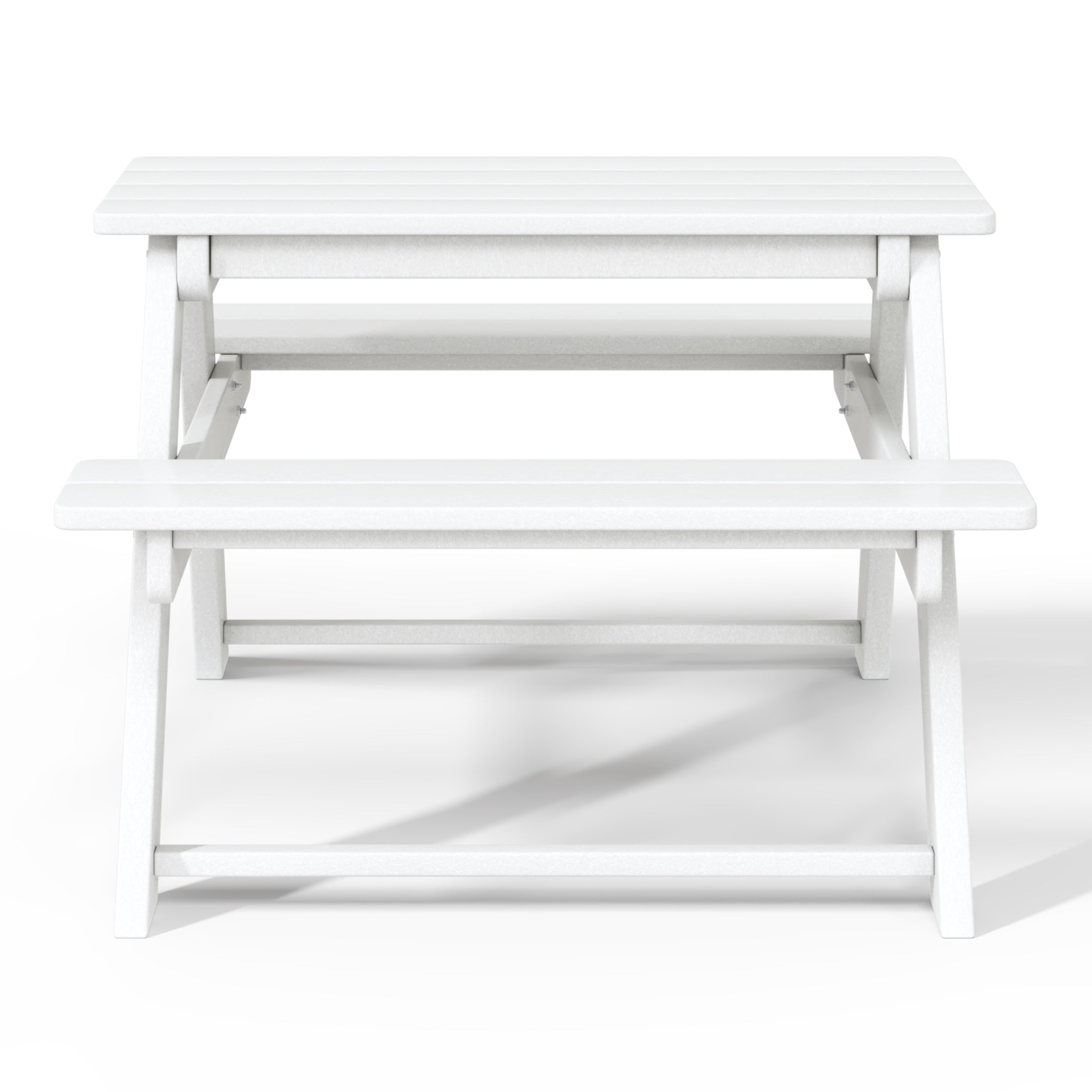 Malibu Outdoor Patio Kids HDPE Plastic Picnic Bench Table