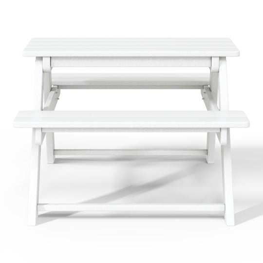 Malibu Outdoor Patio Kids HDPE Plastic Picnic Bench Table