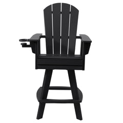Malibu Outdoor HDPE Swivel Adirondack Bar Height Chair With Cup Holder