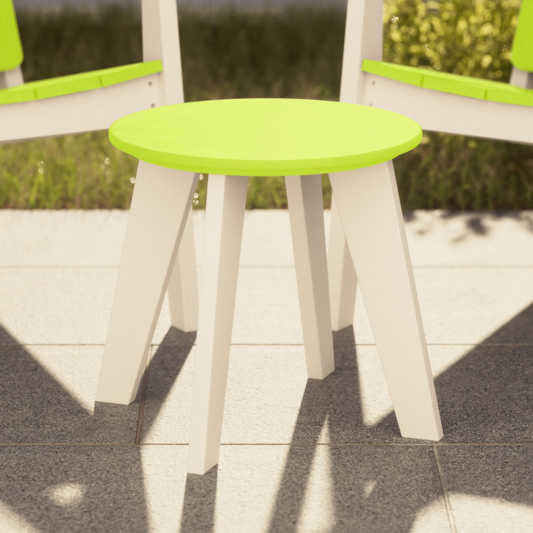 Pacifica HDPE Plastic Outdoor Round Adirondack Patio Side Table