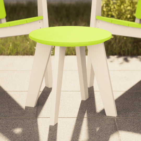 Pacifica HDPE Plastic Outdoor Round Adirondack Patio Side Table