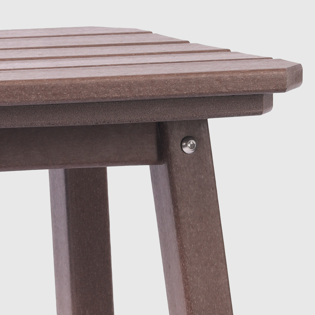 Malibu 24" HDPE Outdoor Patio Counter High Backless Square Bar Stool