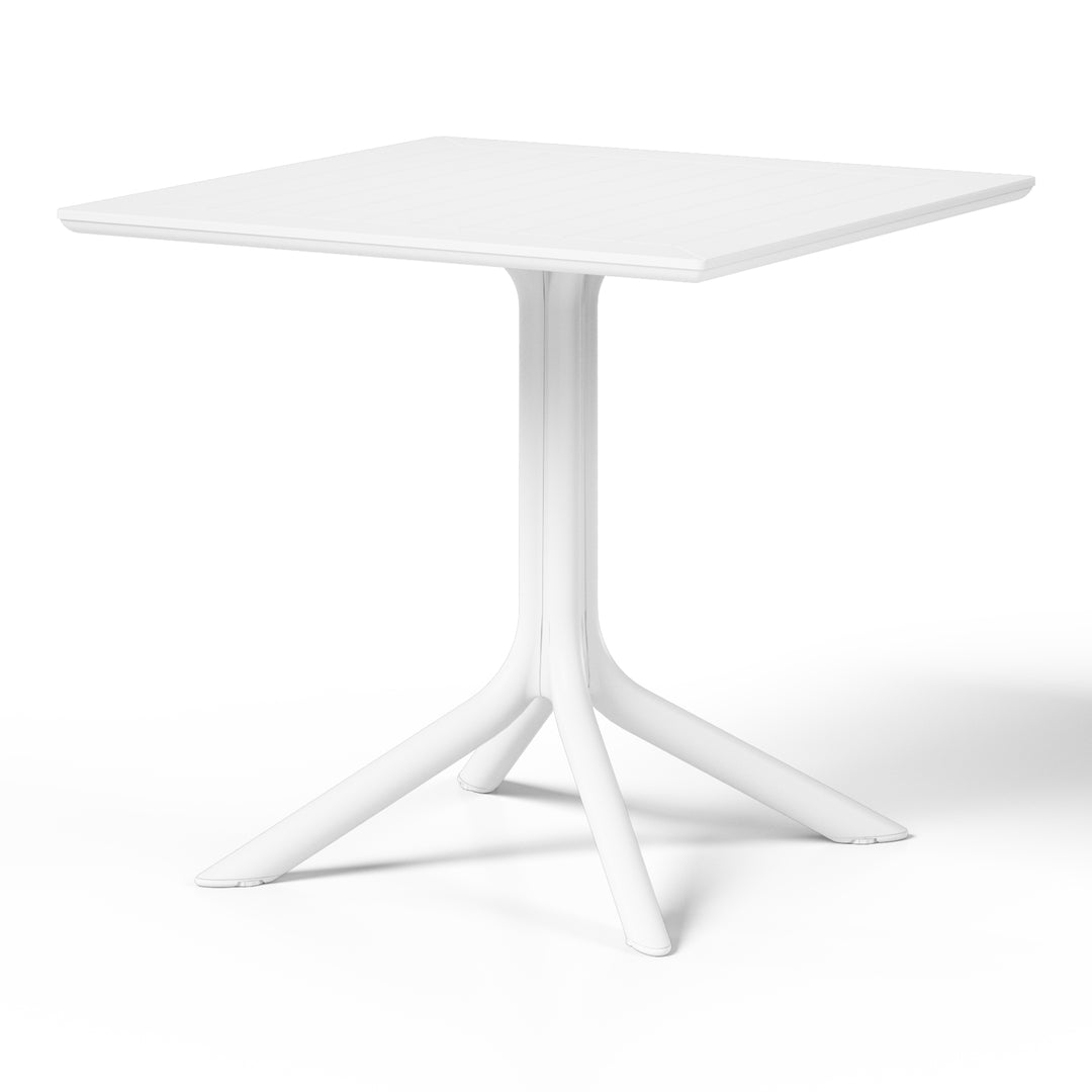 Playa Modern 5-Piece Resin Patio Dining Table Set with Stackable Patio Dining Chairs