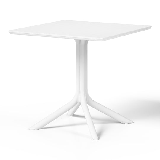 Playa 5-Piece Resin Square Patio Dining Table Set with Stackable Patio Dining Chairs