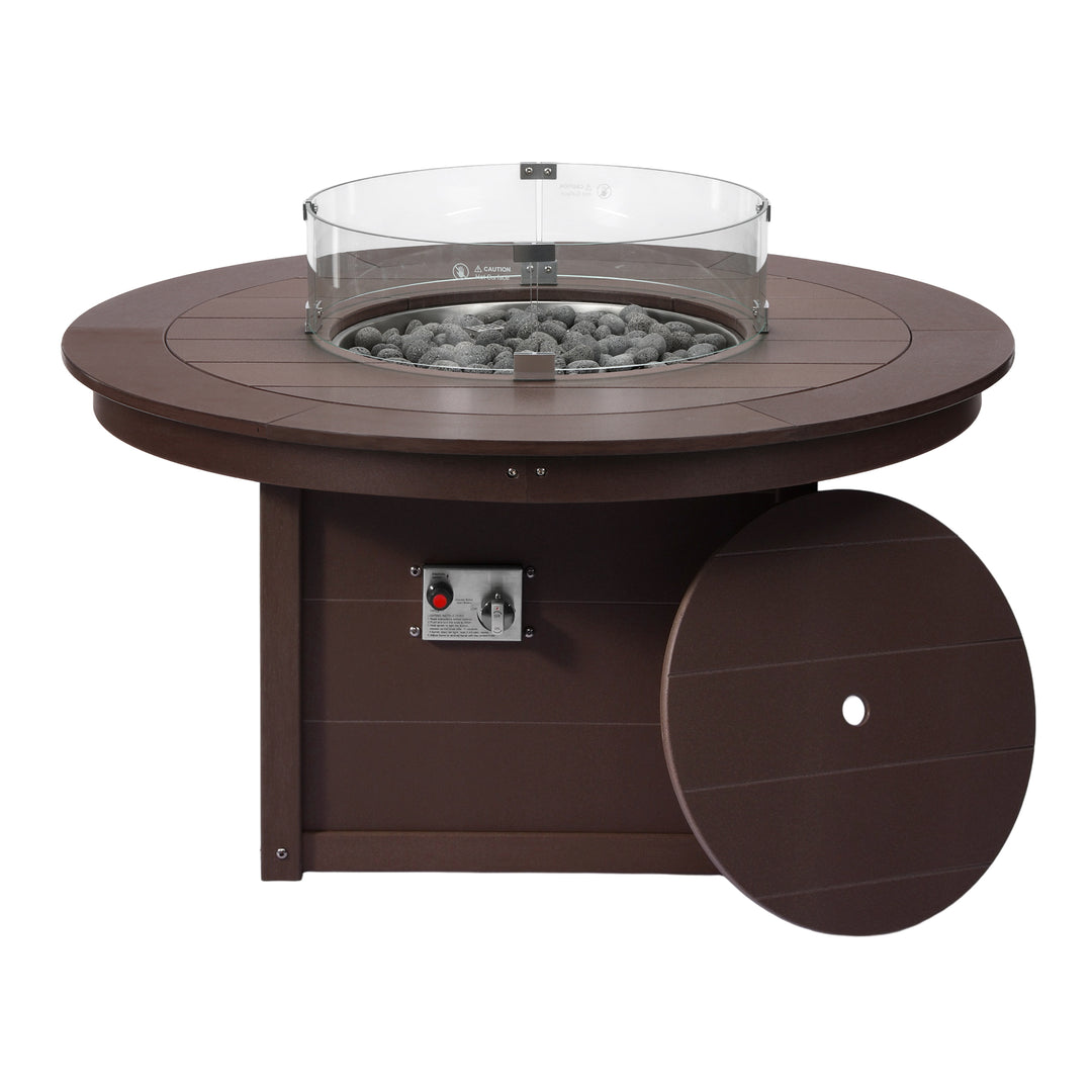 Helios 47" Modern Outdoor 55,000 BTU Patio Propane Round Fire Pit Table
