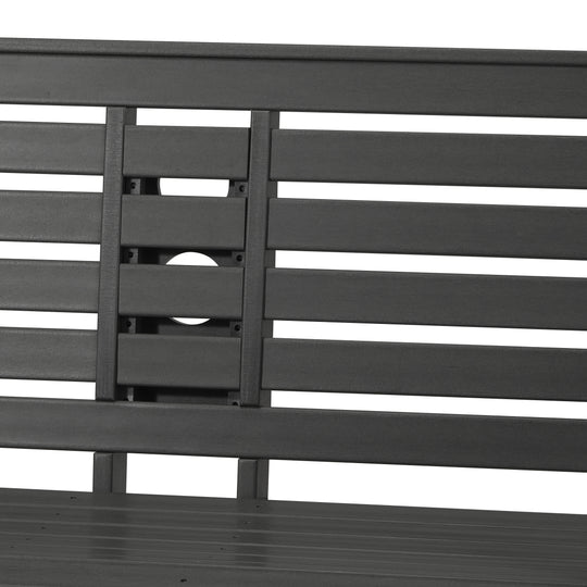 St Charles Outdoor HDPE 54" Front Hanging Porch Swing Bench With Cupholders