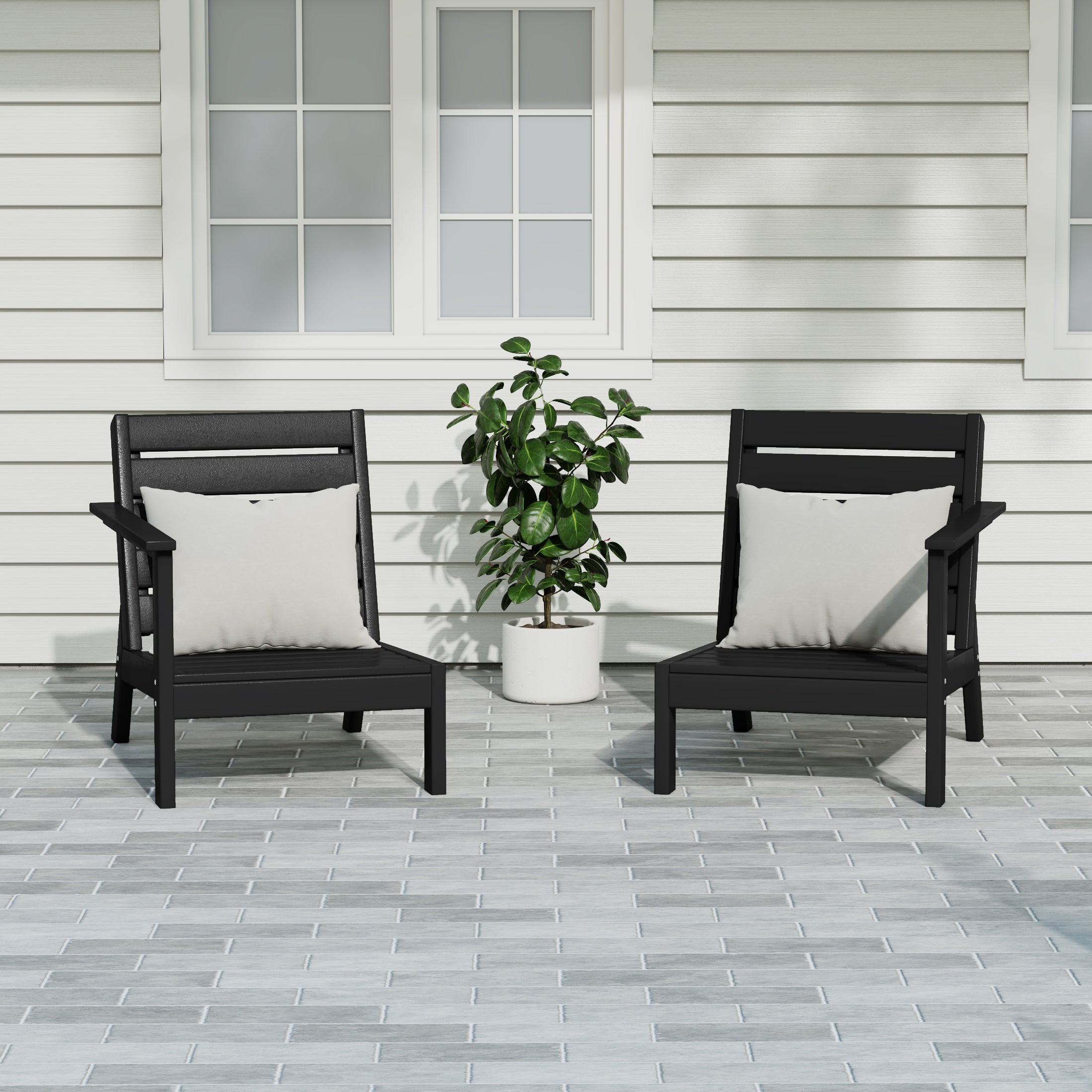 Avalon Outdoor Patio HDPE Deep Seating Sectional Loveseat