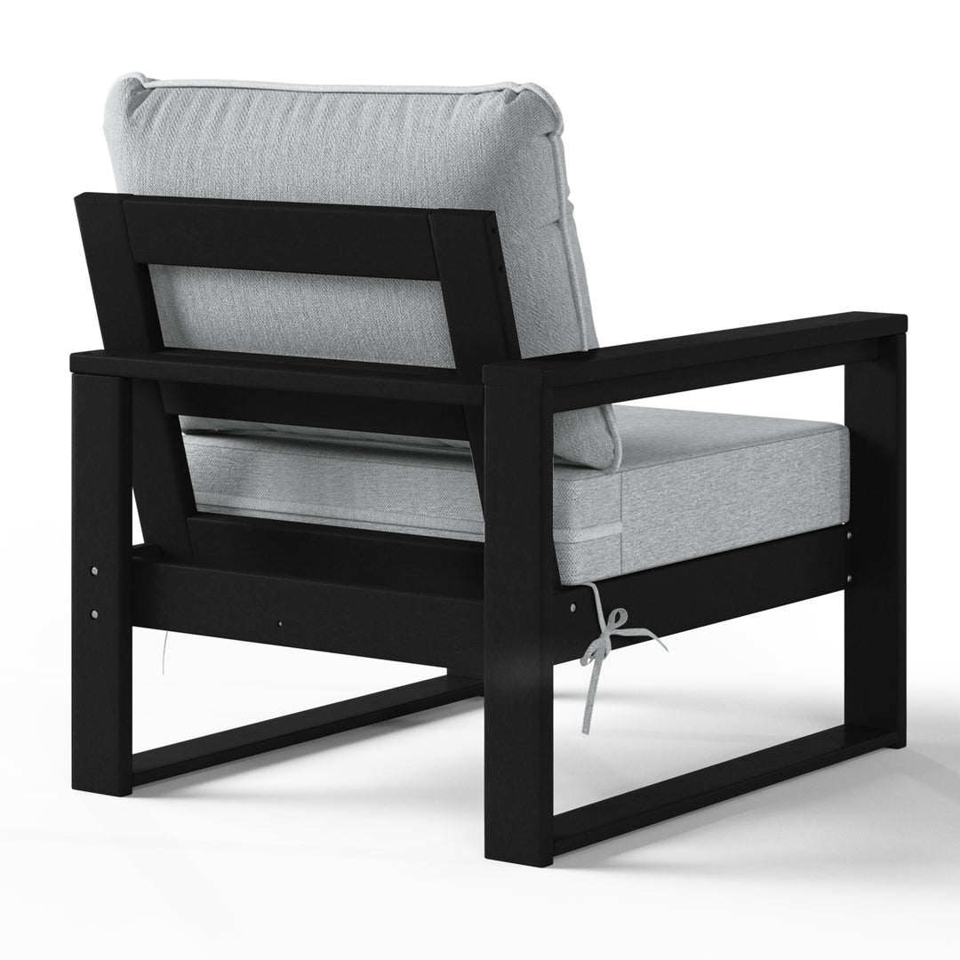 Outdoor HDPE Left Arm Sectional Patio Corner Club Chair with Patio Cushions