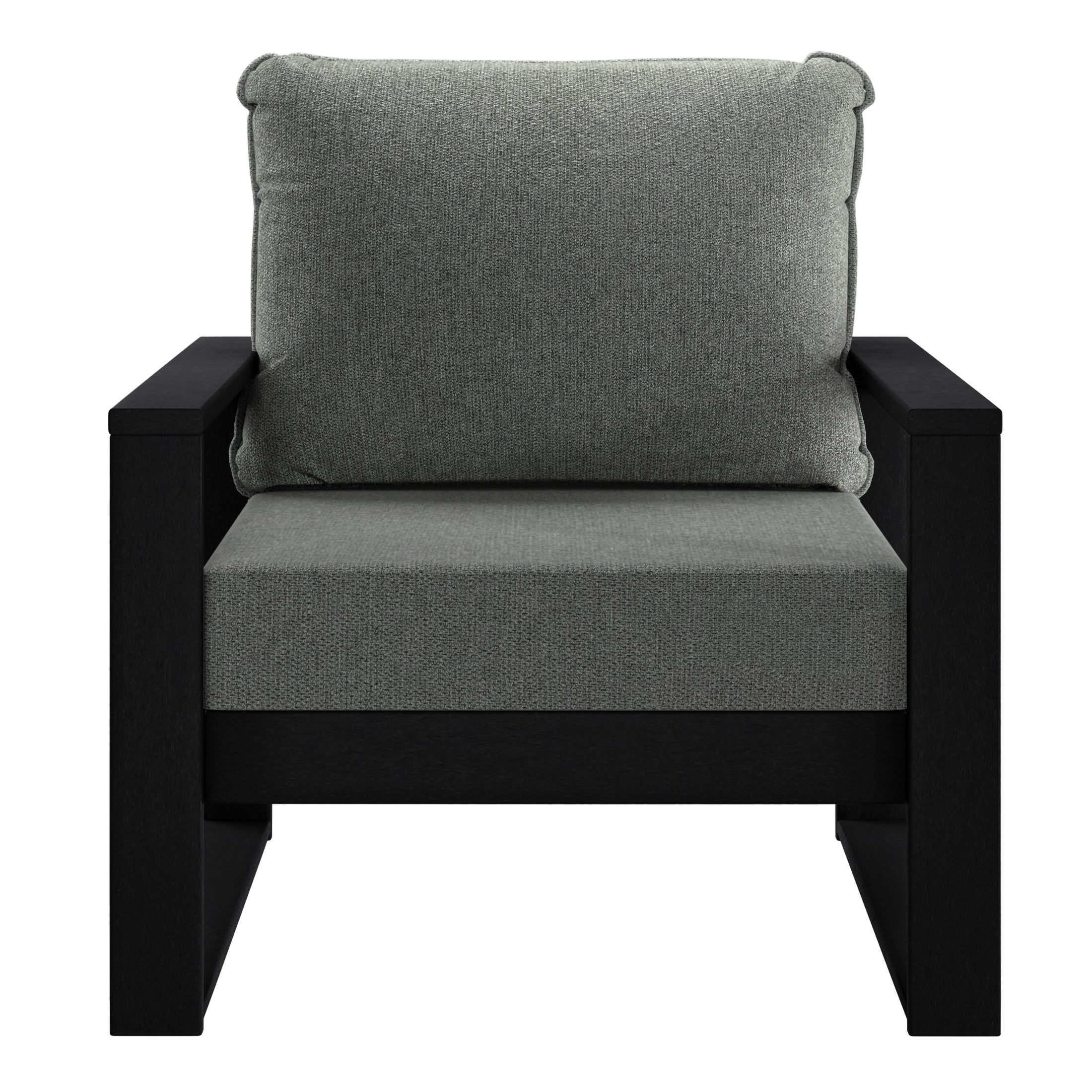 Montara Outdoor Modern HDPE Patio Club Chair with Waterproof Deep Seat Cushions