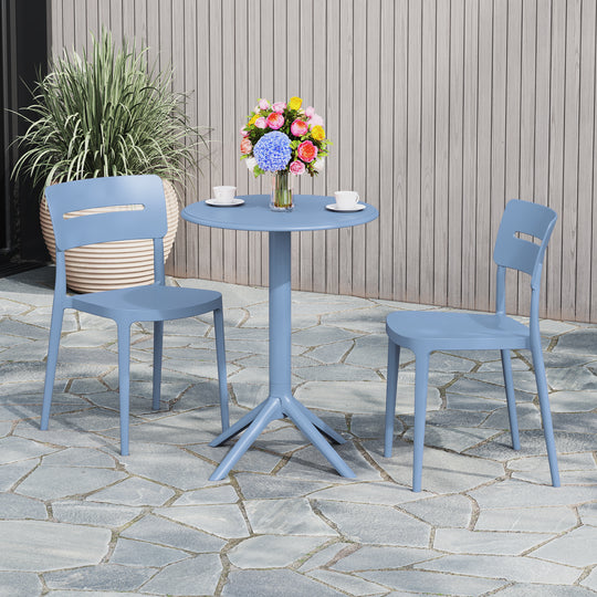 Playa 3-Piece Outdoor Resin Patio Bistro Set with Stackable Patio Dining Chairs