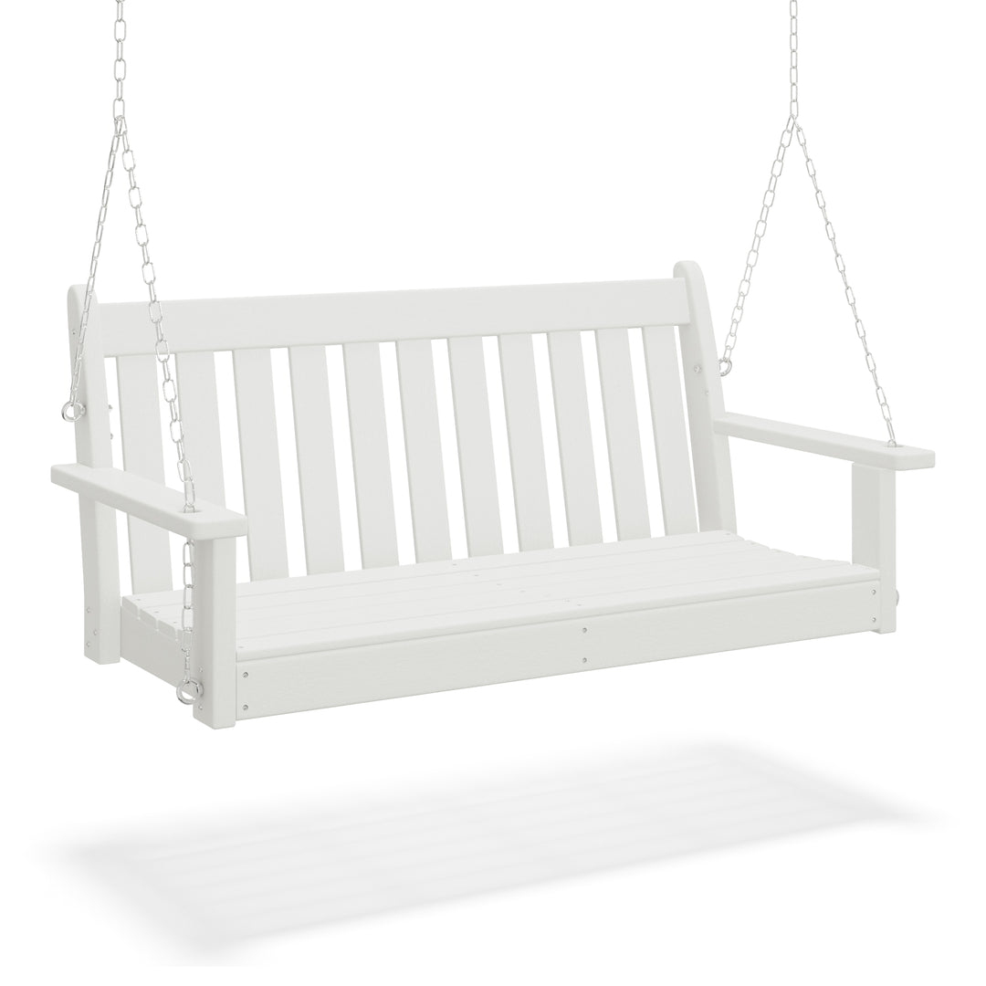 Malibu Outdoor Patio HDPE Hanging Front Porch Swing Bench