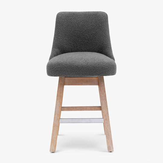 Genevieve 26" Upholstered Swivel Counter Height Bar Stools (Set of 3)