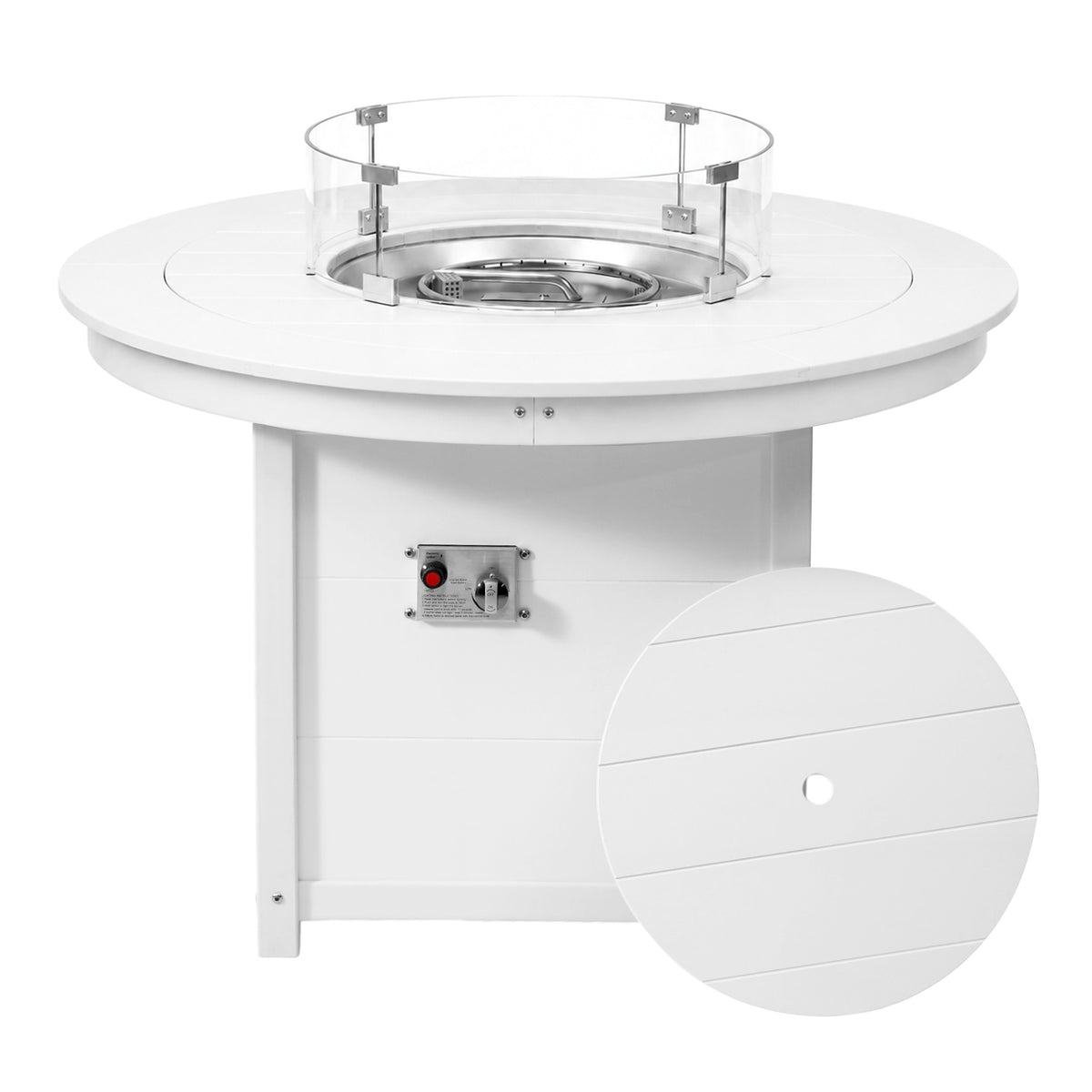 Helios 47" Modern Outdoor Patio Propane Gas Round Fire Pit Table