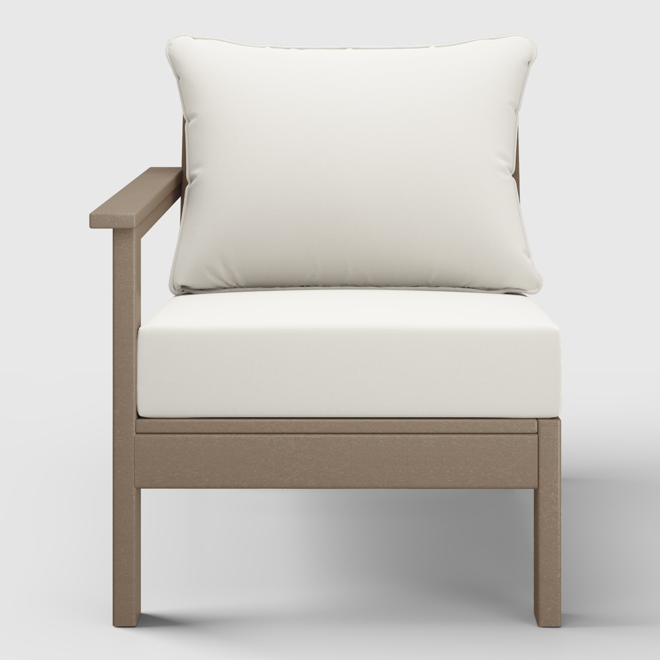 Avalon Outdoor Patio HDPE Left Arm Sectional Corner Club Chair with Patio Cushions
