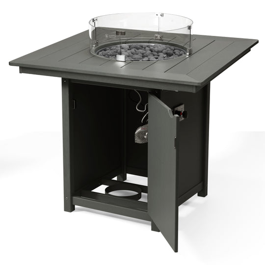 Helios 42" Modern Outdoor Patio Gas Propane Square Fire Pit Table