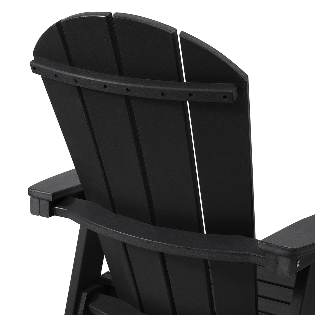 Malibu Outdoor HDPE Swivel Adirondack Patio Dining Chair With Cup Holder