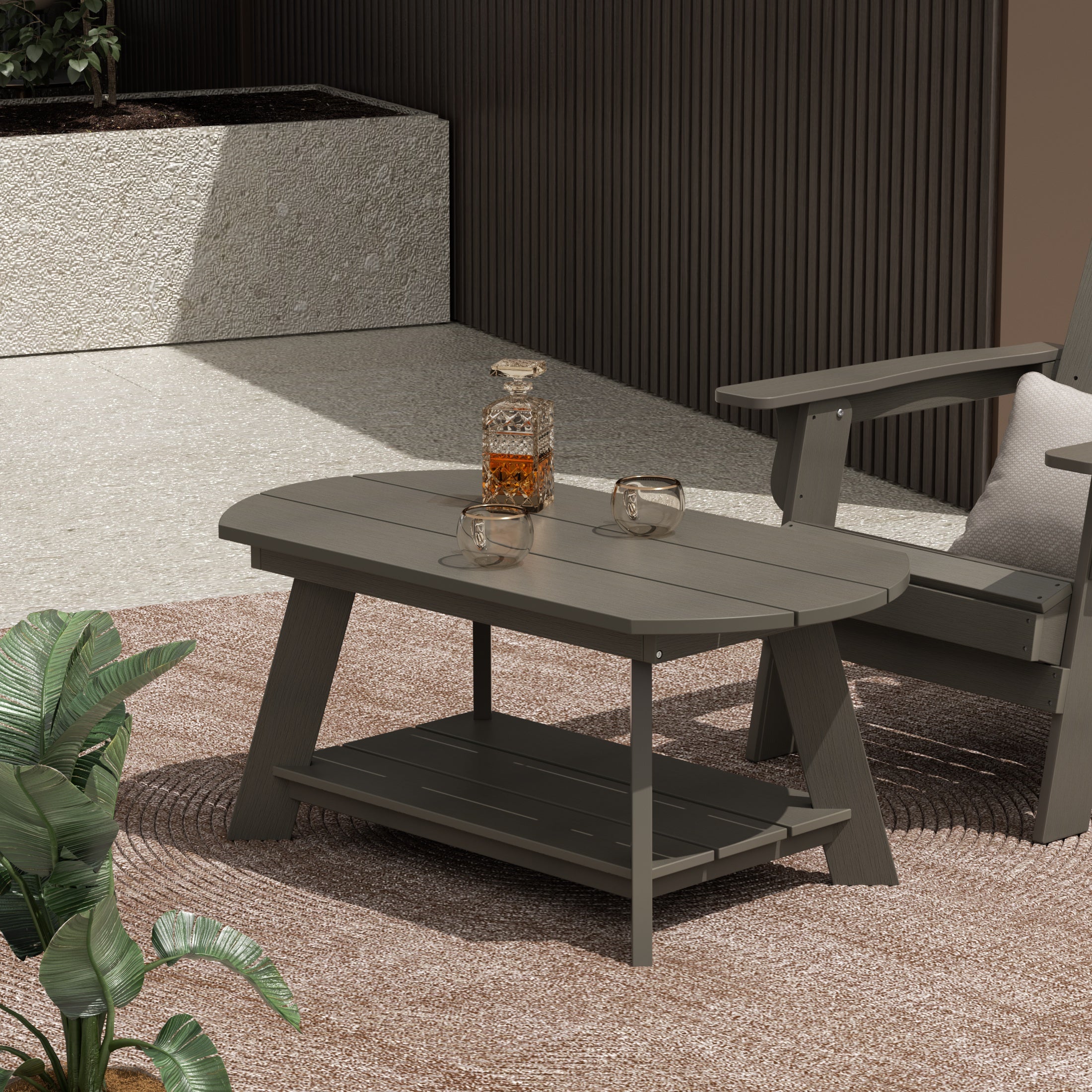 Tuscany Outdoor Patio All-weather Modern Coffee Table
