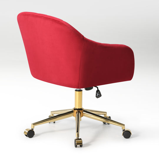 Phoebe Upholstered Velvet Swivel Vanity Office Chair With Wheels