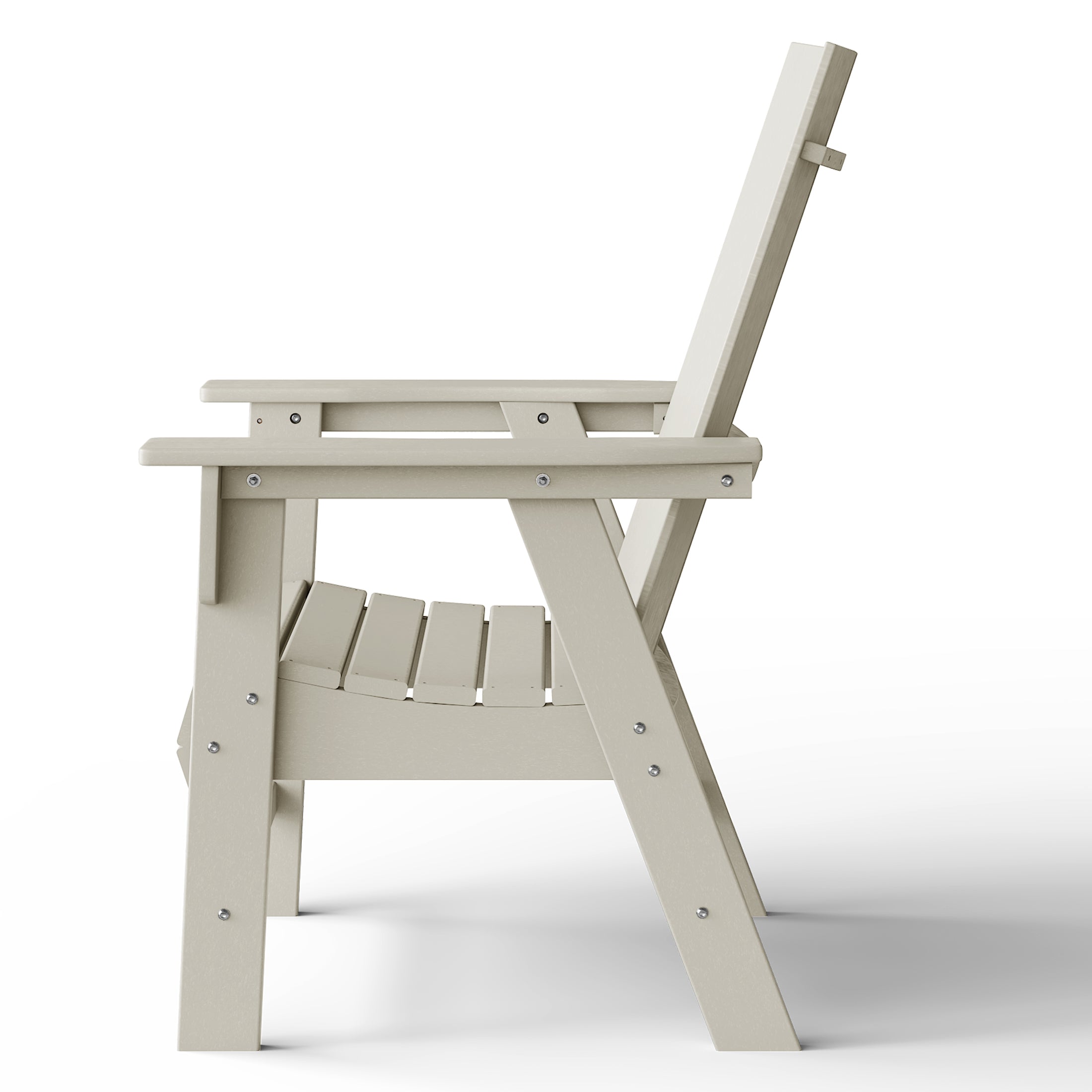 Ashore Outdoor Patio HDPE Plastic Modern Adirondack Dining Chairs (Set of 2)