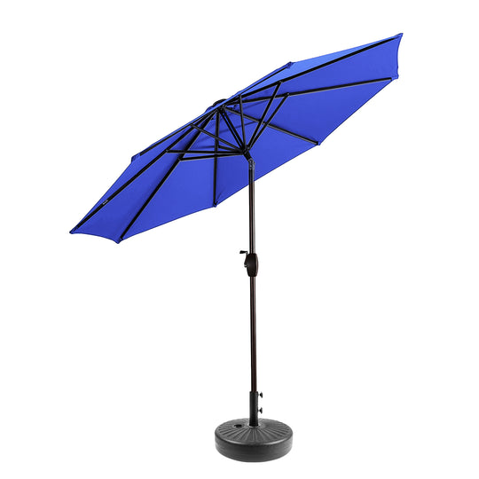 Paolo 9 ft. Patio Umbrella with Black Round Weight Base Kit