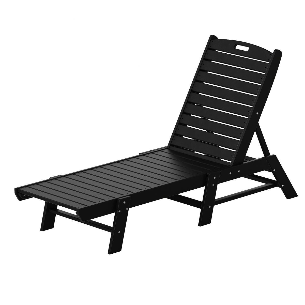Malibu adjustable reclining chaise lounge in Black, view 6