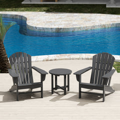 Dylan Adirondack chair set with side table in Gray styled outdoors