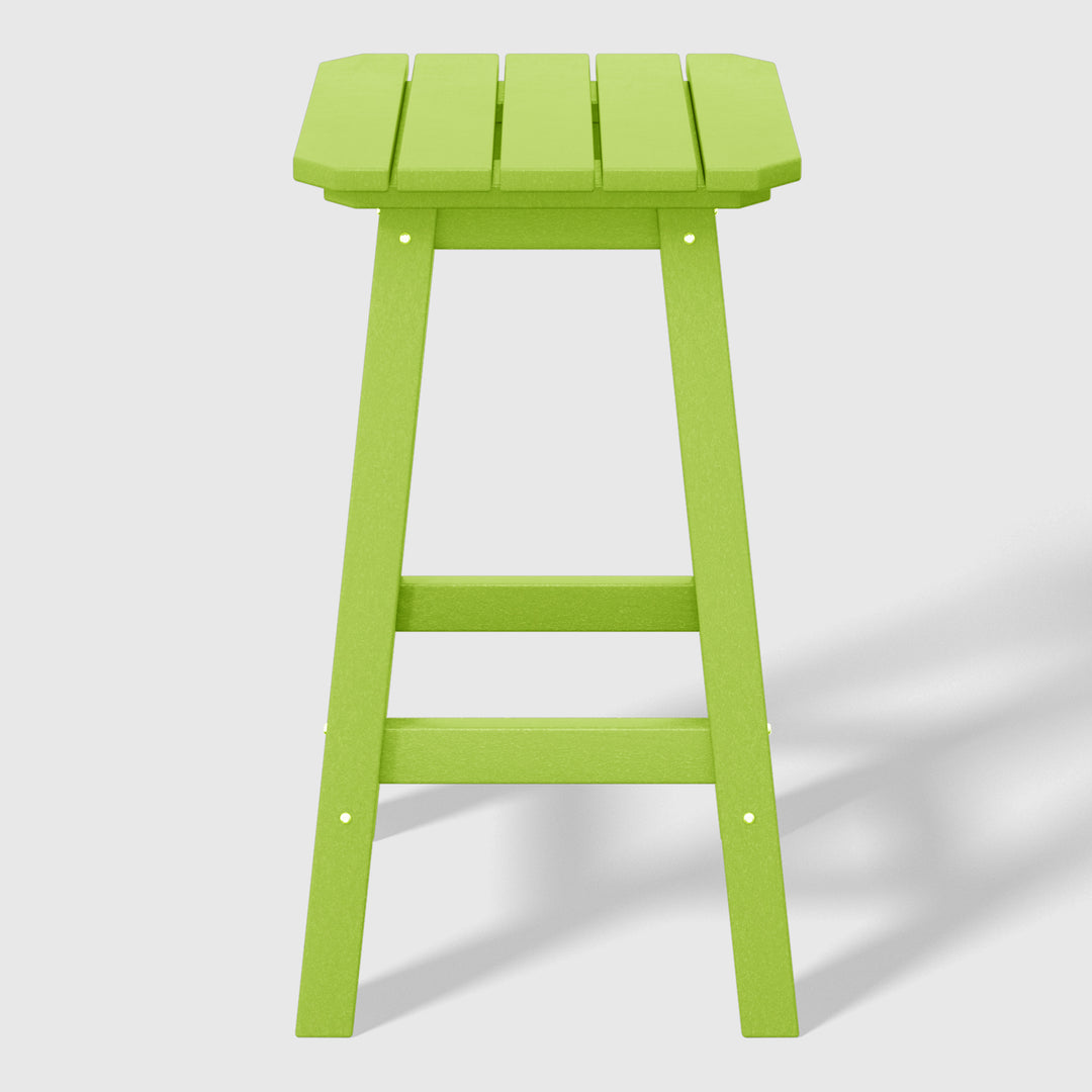 Malibu 24" HDPE Outdoor Patio Counter High Backless Square Bar Stool