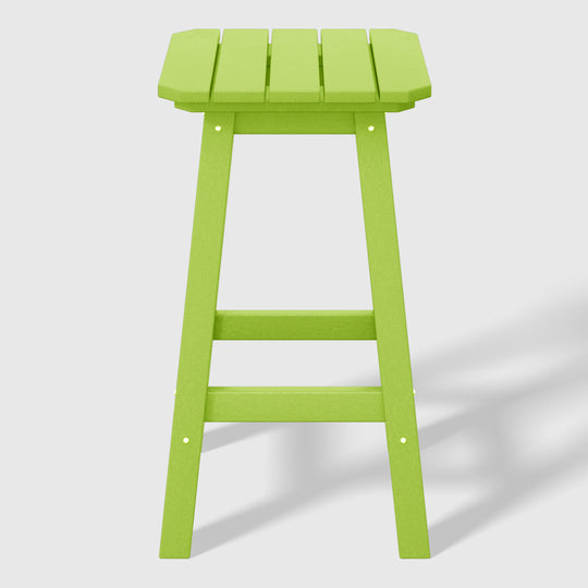 Malibu 24" HDPE Outdoor Patio Counter High Backless Square Bar Stool