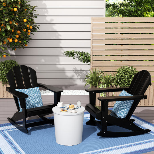 Malibu Westintrends 2 piece set Outdoor / Patio Poly Adirondack rocking chairs ( 2 seater )