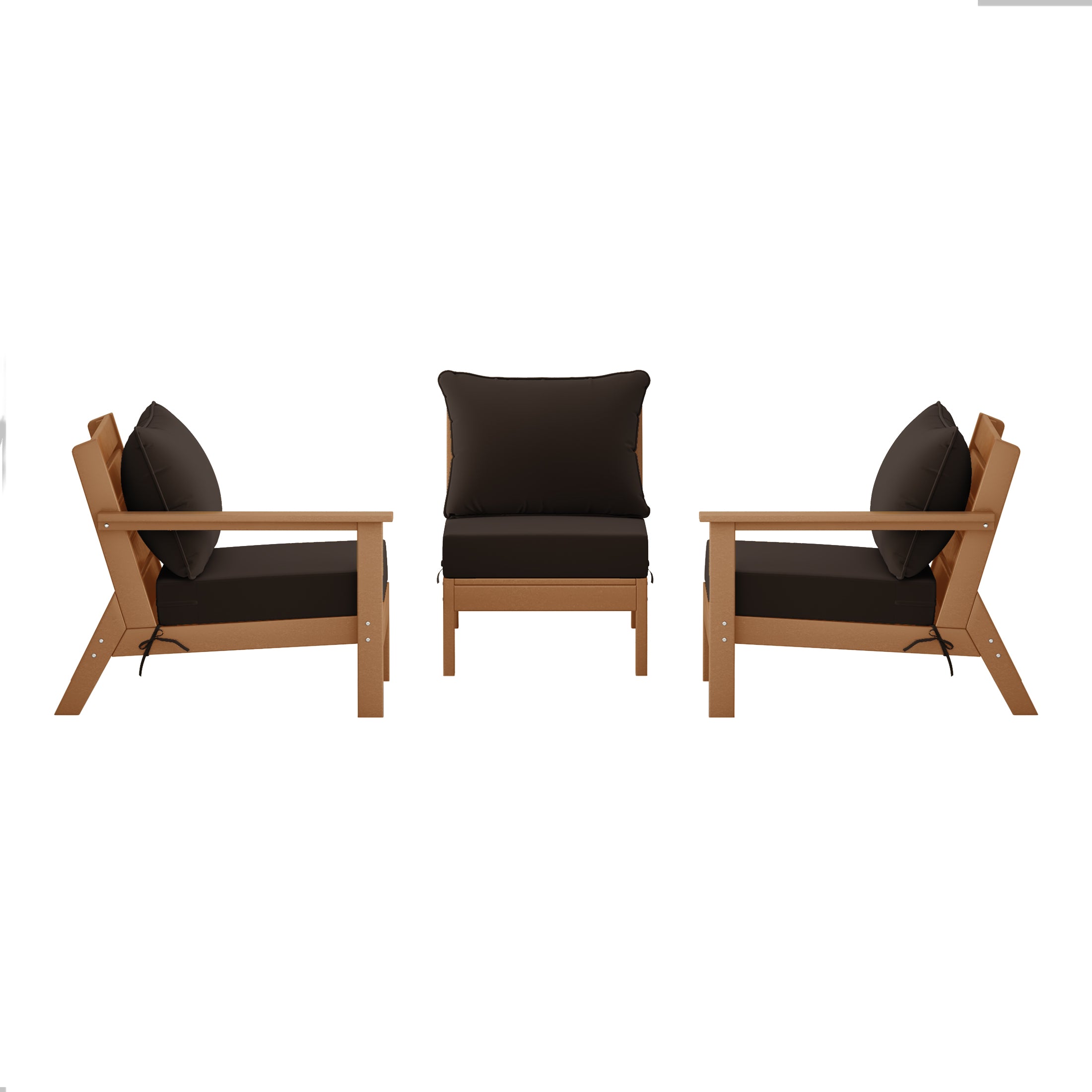 Avalon Outdoor Patio HDPE Sectional Sofa with Patio Cushions