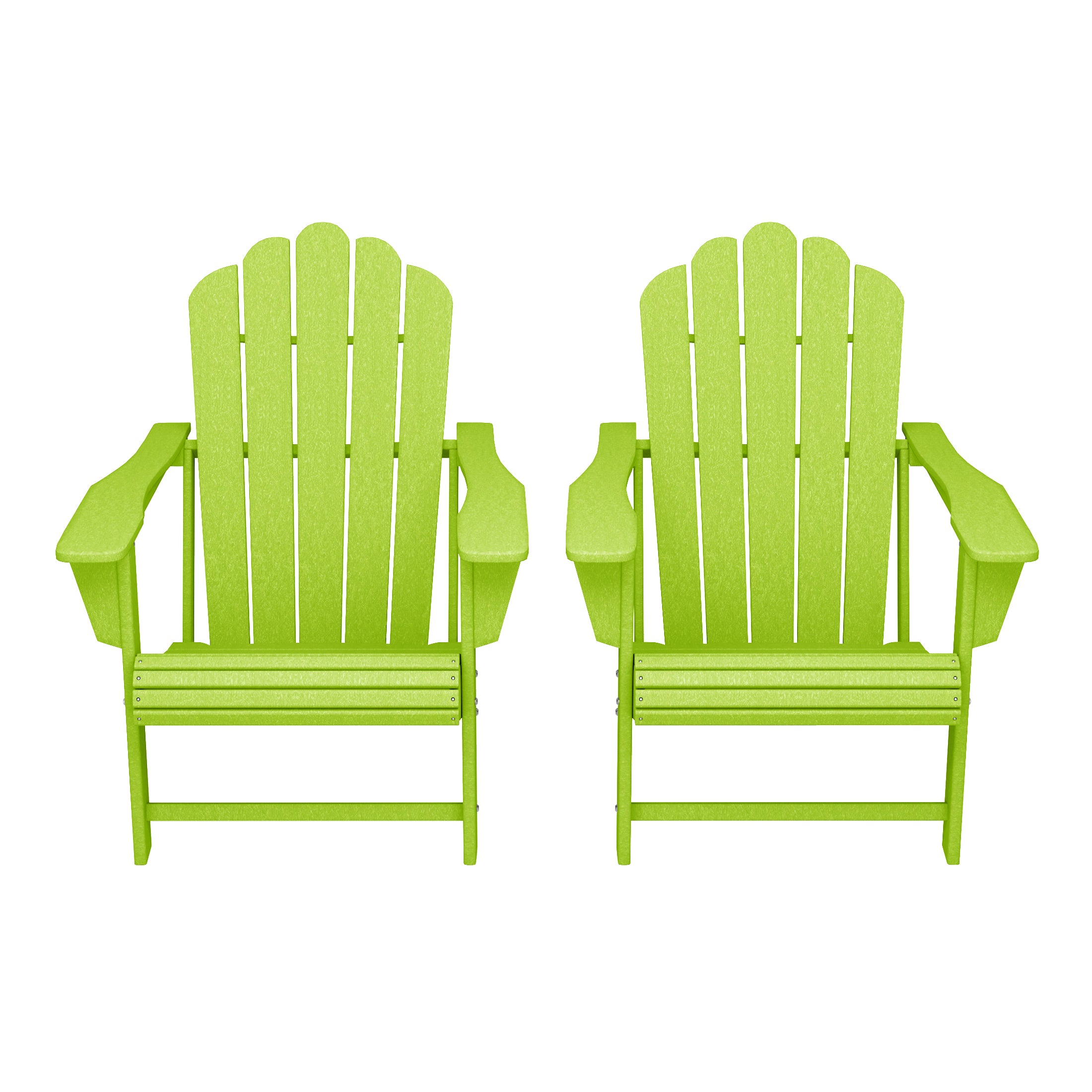 Highland Outdoor Patio HDPE Adirondack Chairs With Cup Holders (Set of 2)