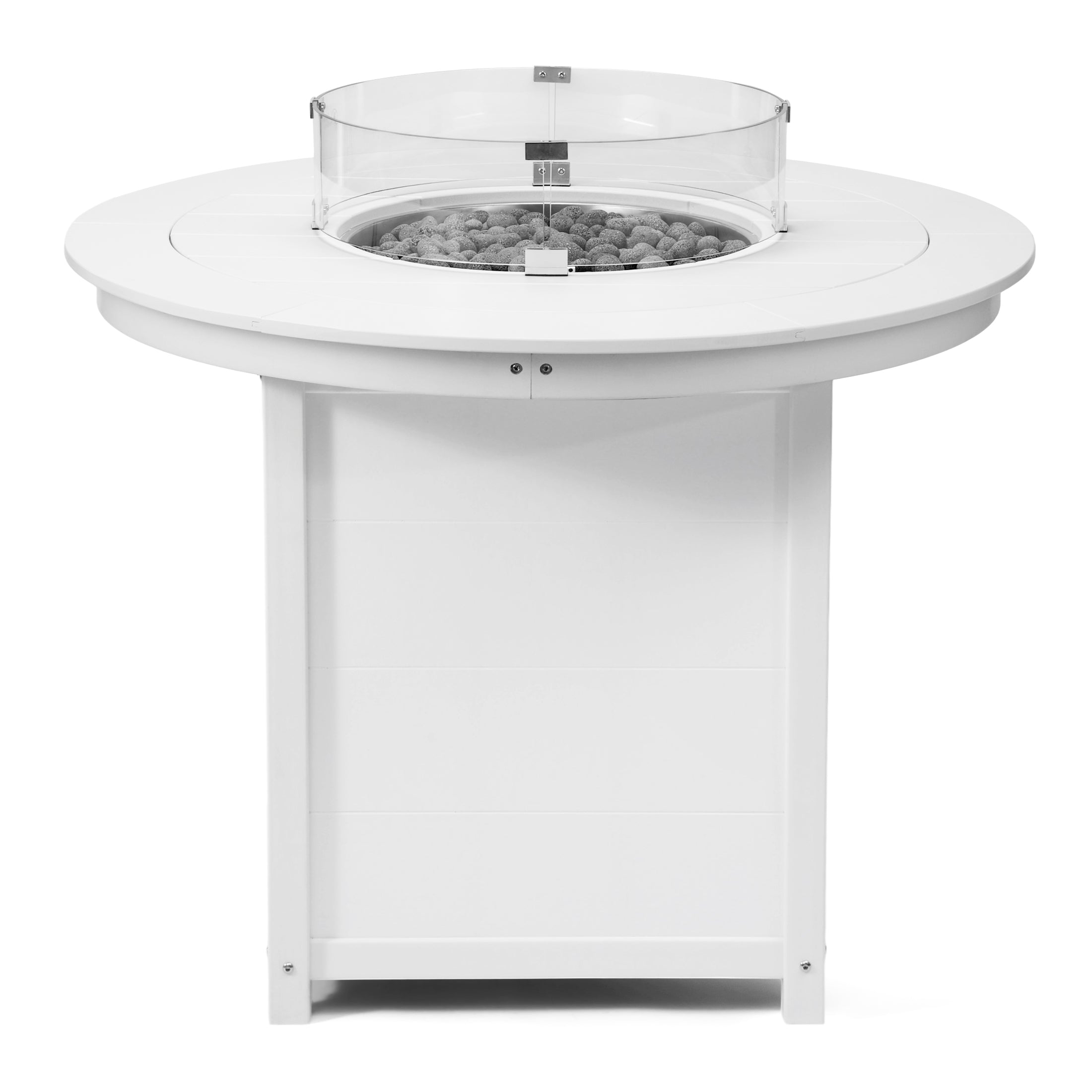 Helios 47" Modern Outdoor Patio Propane Round Counter Height Fire Pit Table