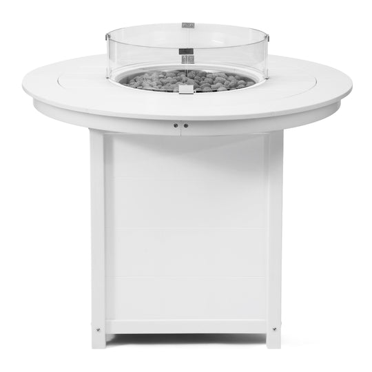 Helios 47" Modern Outdoor Patio Propane Round Counter Height Fire Pit Table