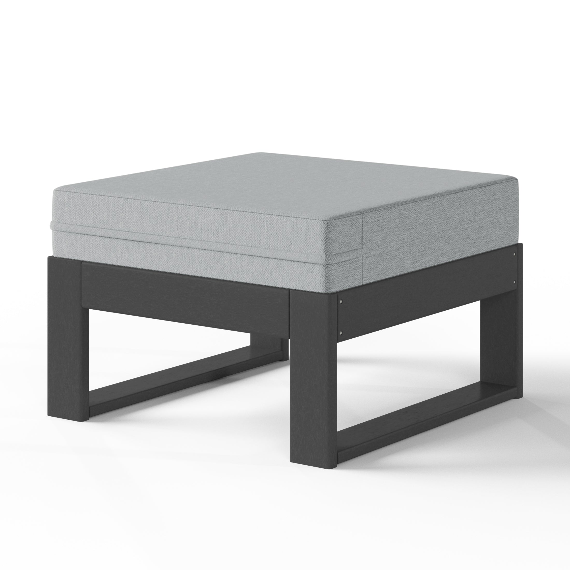 Montara Outdoor HDPE Patio Ottoman with Waterproof Olefin Cushions