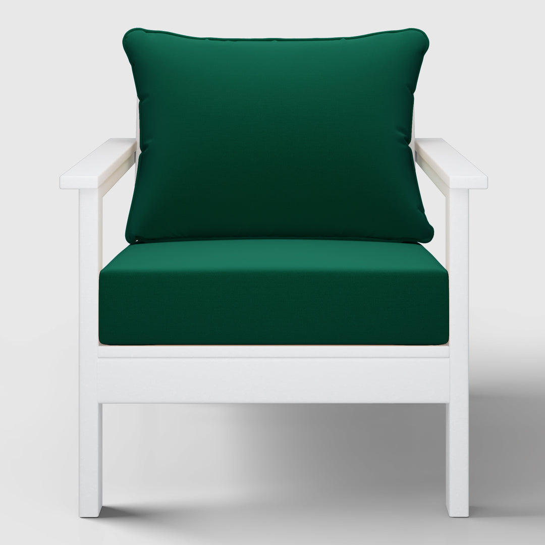Avalon Outdoor Modern HDPE Patio Club Chairs with Deep Seat Cushions (Set of 2)