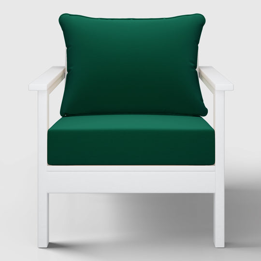 Avalon Outdoor Modern HDPE Patio Club Chairs with Deep Seat Cushions (Set of 2)