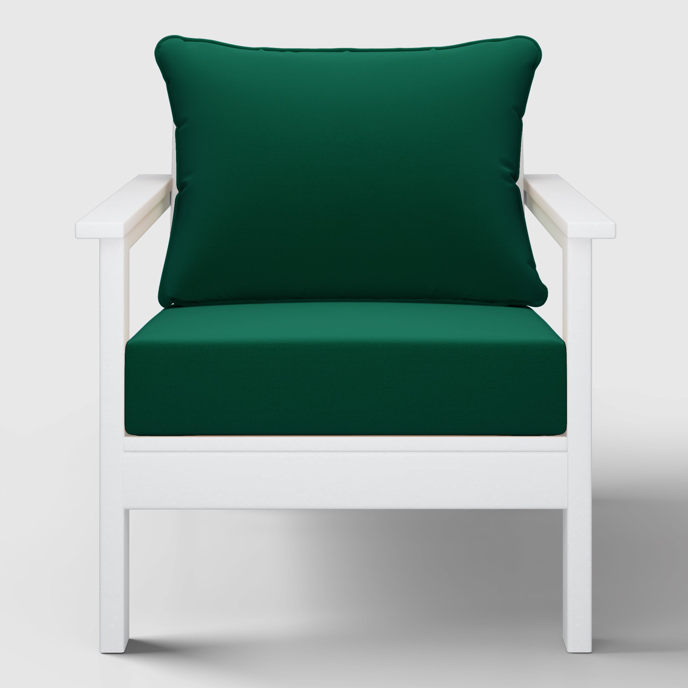 Avalon Outdoor Modern HDPE Patio Club Chairs with Deep Seat Cushions (Set of 2)