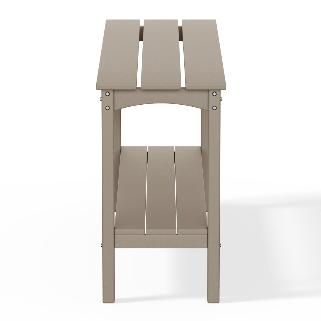 Malibu 55" Outdoor Patio HDPE Adirondack 2-Tier Shelf Console Table
